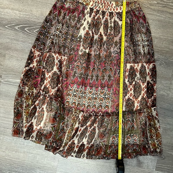 Anthropologie RD & Koko Multi Print tiered midi Skirt - Picture 9 of 10